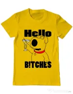 Tricou ADLER barbat Hello bitches Galben