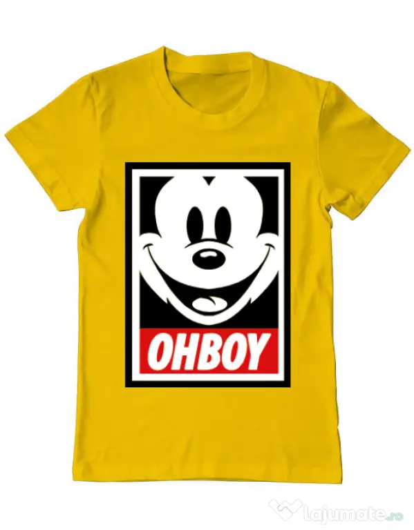 Tricou ADLER barbat Oh boy Galben