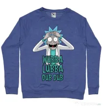 Bluza ADLER barbat Wubba Lubba Dub Dub Albastru melanj