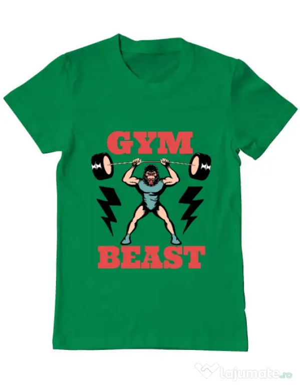 Tricou ADLER barbat Gym Beast Verde mediu
