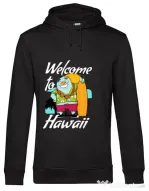 Hoodie barbat cu gluga Welcome to Hawaii Negru