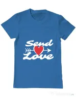 Tricou ADLER barbat Send love Albastru azuriu