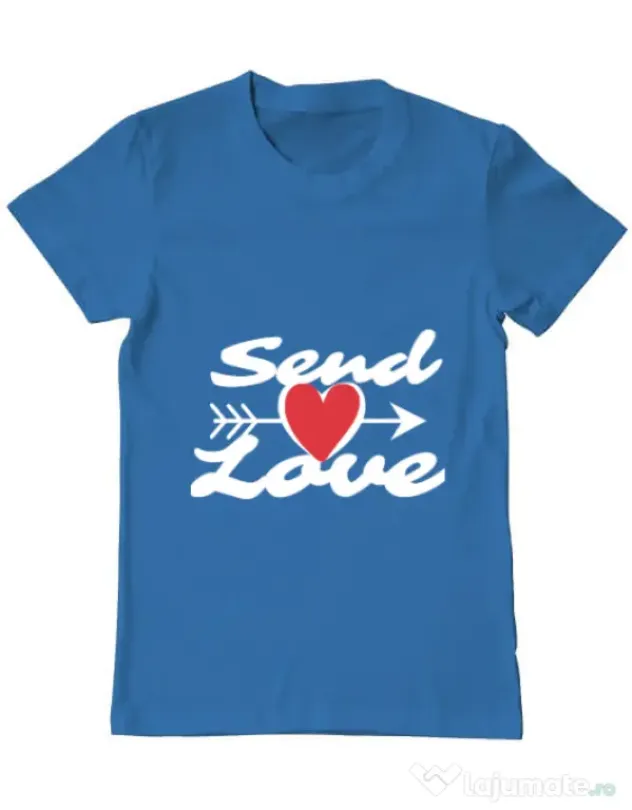 Tricou ADLER barbat Send love Albastru azuriu