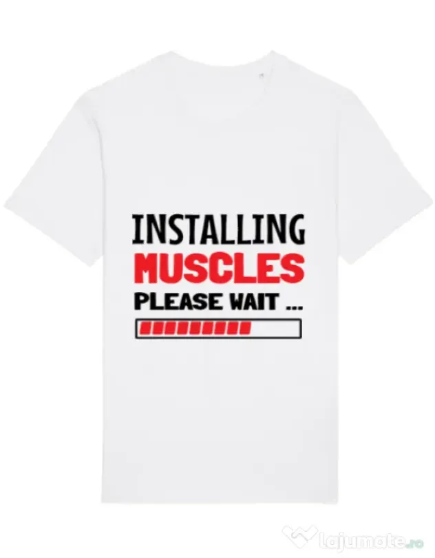 Tricou STANLEY STELLA barbat Installing Muscles Alb