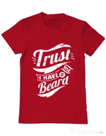 Tricou ADLER barbat Trust me, I have a beard Rosu