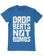 Tricou ADLER barbat Drop beats, not bombs Albastru azuriu