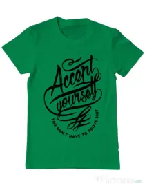 Tricou ADLER barbat Accept Yourself Verde mediu