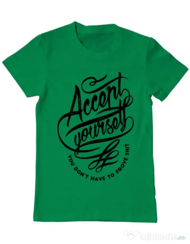 Tricou ADLER barbat Accept Yourself Verde mediu