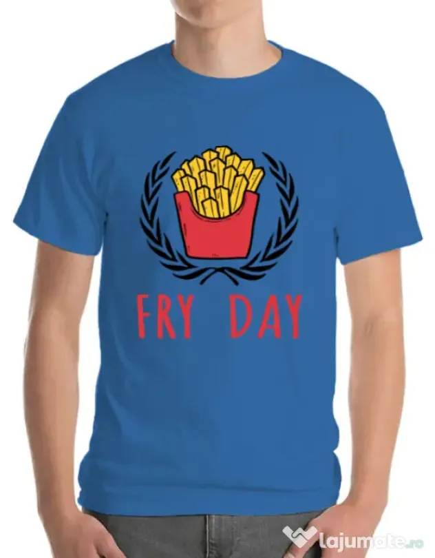 Tricou ADLER barbat Fry Day Albastru azuriu