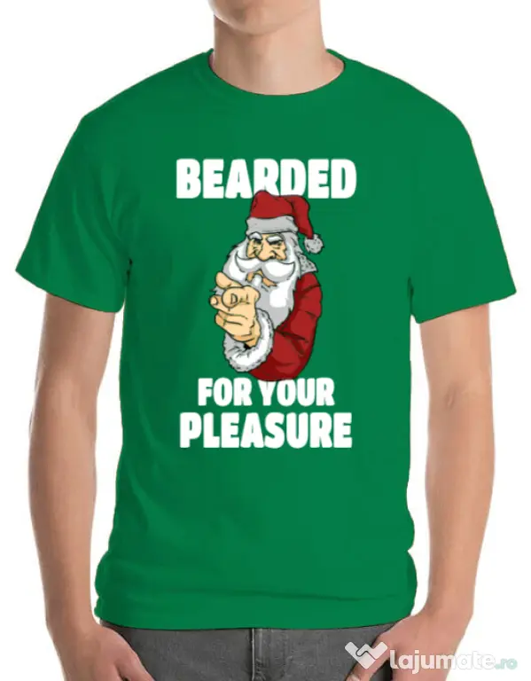 Tricou ADLER barbat Bearded for your pleasure Verde mediu