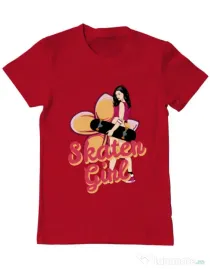 Tricou ADLER barbat Skater Girl Rosu