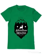 Tricou ADLER barbat Adventure Begins Verde mediu