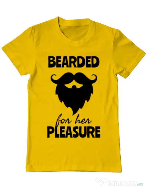 Tricou ADLER barbat Bearded for her pleasure Galben