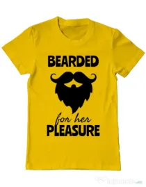 Tricou ADLER barbat Bearded for her pleasure Galben