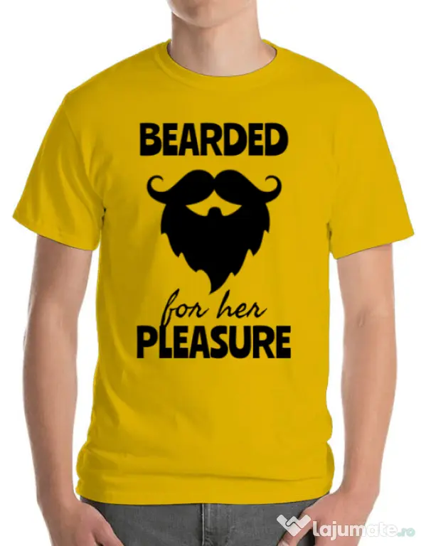 Tricou ADLER barbat Bearded for her pleasure Galben