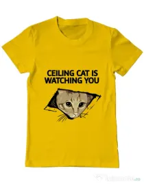 Tricou ADLER barbat Ceiling cat Galben