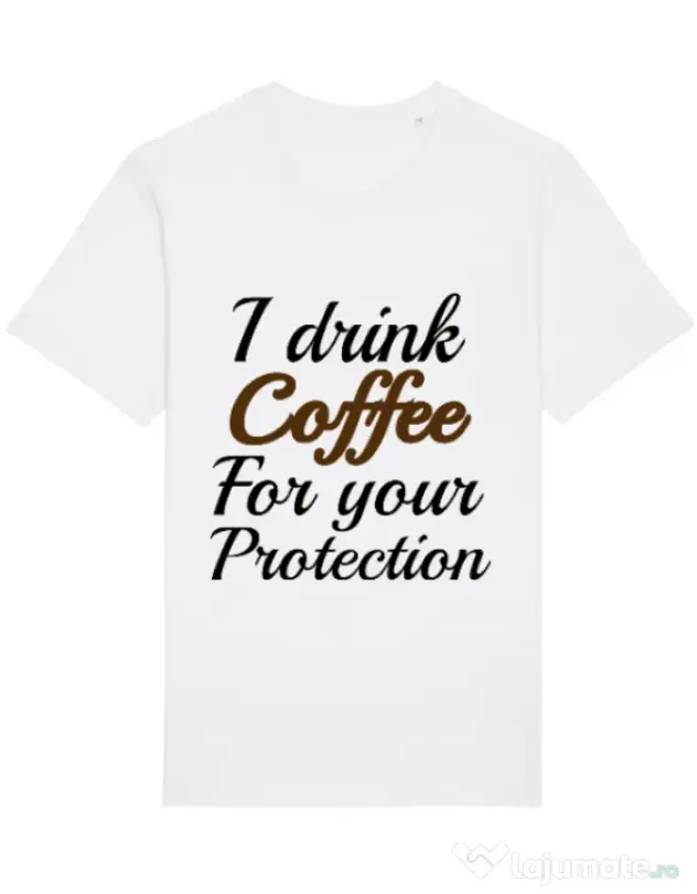 Tricou STANLEY STELLA barbat Coffee for your protection Alb