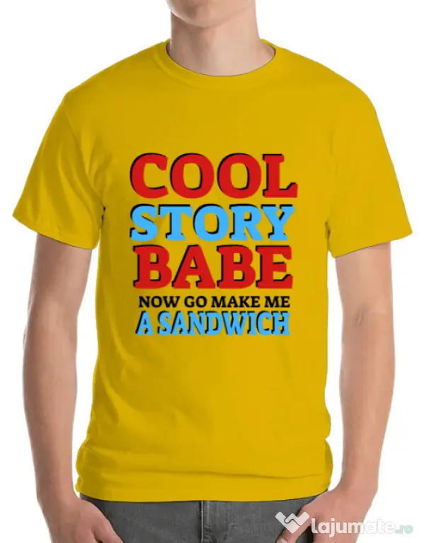 Tricou ADLER barbat Cool story babe Galben