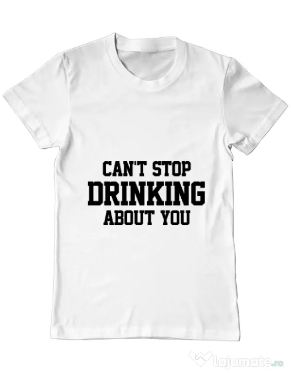 Tricou ADLER barbat Can't stop drinking about you Alb