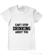 Tricou ADLER barbat Can't stop drinking about you Alb