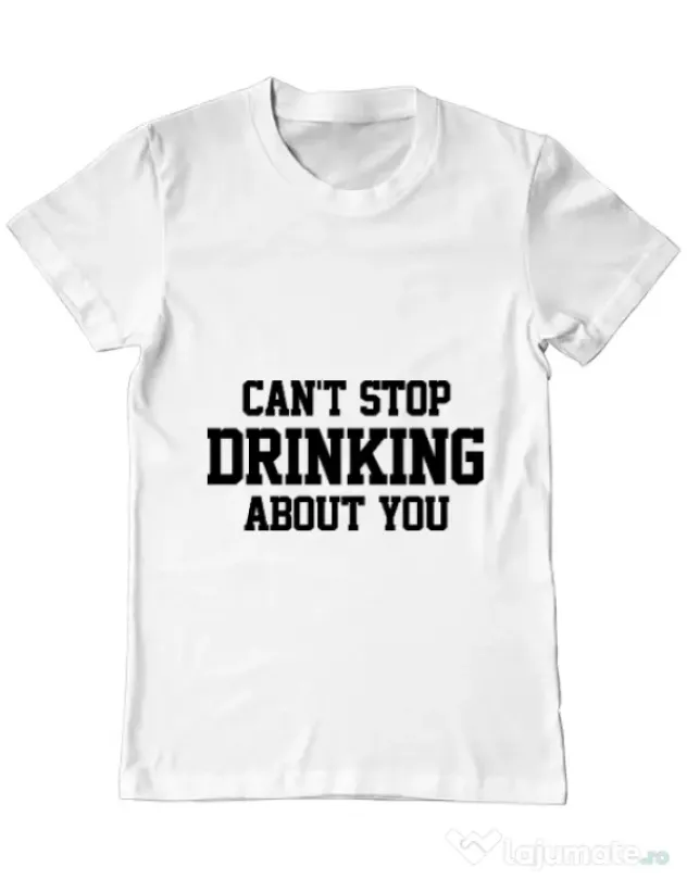 Tricou ADLER barbat Can't stop drinking about you Alb