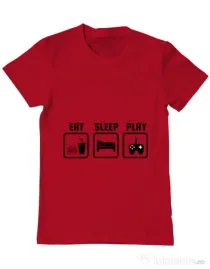 Tricou ADLER barbat Eat sleep play Rosu