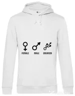 Hoodie barbat cu gluga Engineer sign Alb