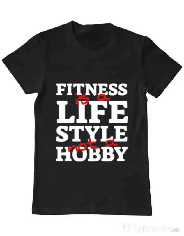 Tricou ADLER barbat Fitness is not a hobby Negru