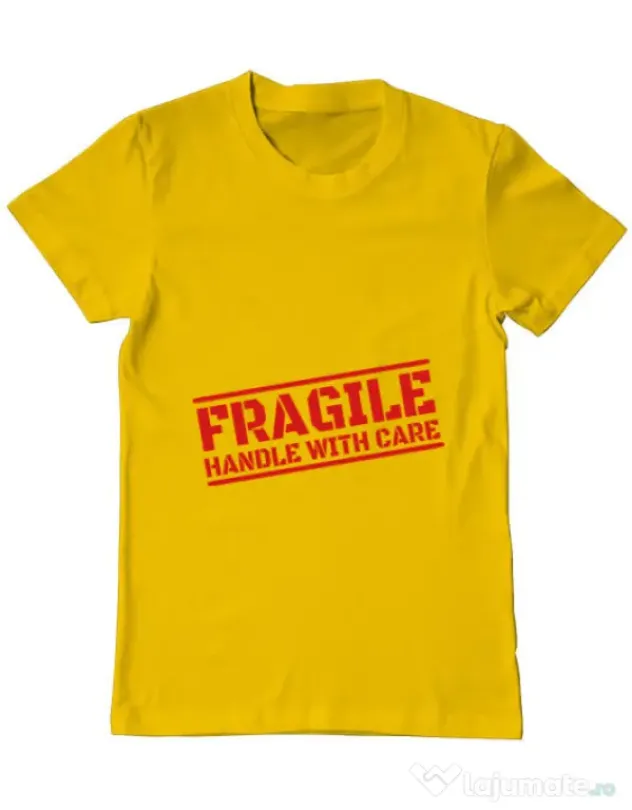Tricou ADLER barbat Fragile Galben