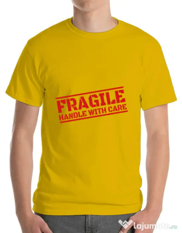 Tricou ADLER barbat Fragile Galben