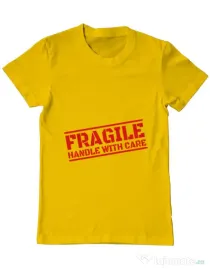 Tricou ADLER barbat Fragile Galben