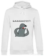 Hoodie barbat cu gluga Funny seal Alb