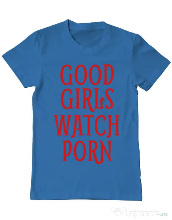 Tricou ADLER barbat Good girls watch porn Albastru azuriu