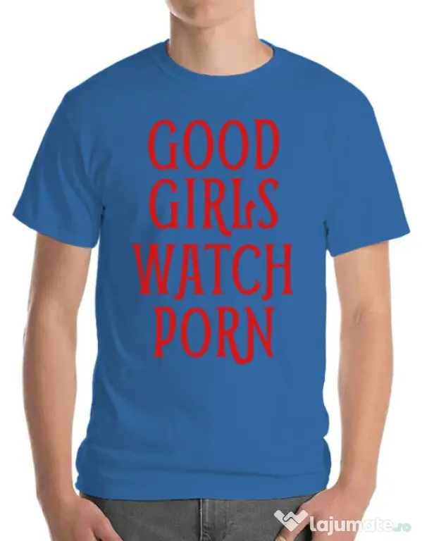 Tricou ADLER barbat Good girls watch porn Albastru azuriu
