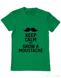 Tricou ADLER barbat Grow a moustache Verde mediu