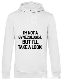 Hoodie barbat cu gluga Gynecologist Alb