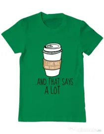 Tricou ADLER barbat I love you more than coffee Verde mediu