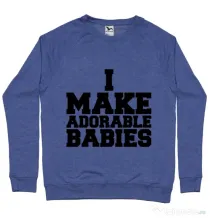Bluza ADLER barbat I make adorable babies Albastru melanj