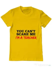 Tricou ADLER barbat I'm a teacher Galben