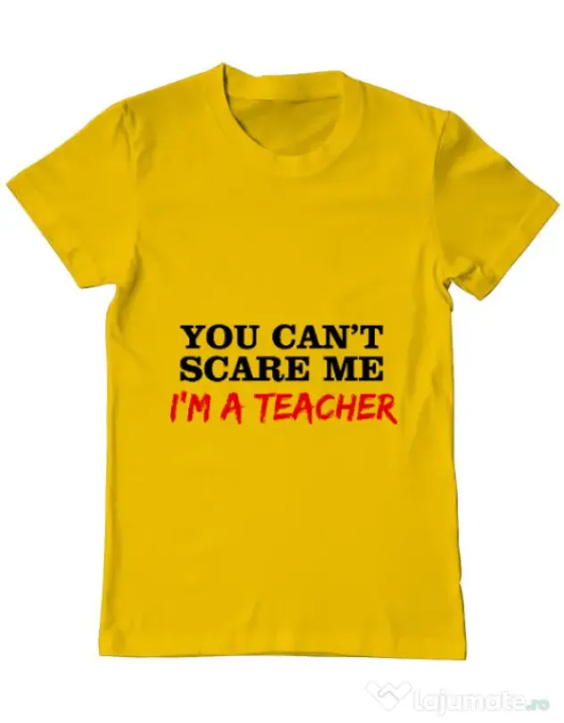 Tricou ADLER barbat I'm a teacher Galben
