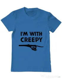 Tricou ADLER barbat I'm with creepy Albastru azuriu