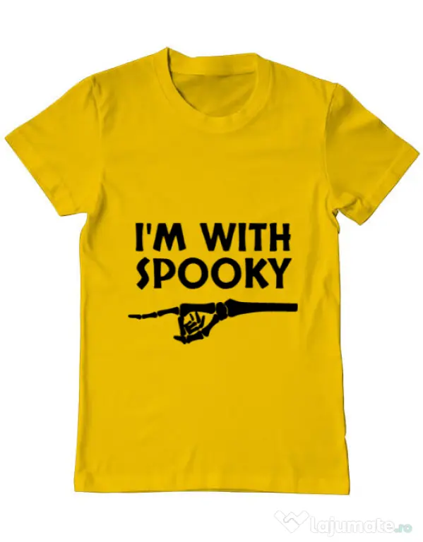 Tricou ADLER barbat I'm with spooky Galben