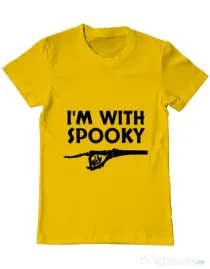 Tricou ADLER barbat I'm with spooky Galben