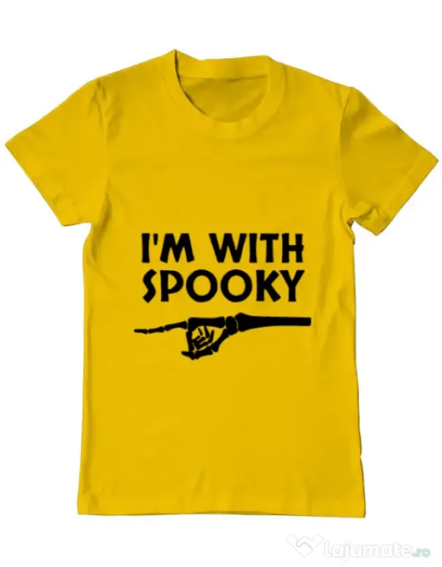 Tricou ADLER barbat I'm with spooky Galben