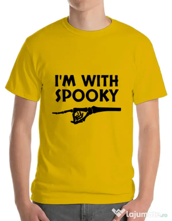 Tricou ADLER barbat I'm with spooky Galben