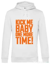 Hoodie barbat cu gluga Kick me baby Alb