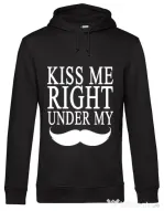Hoodie barbat cu gluga Kiss me right under Negru