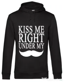 Hoodie barbat cu gluga Kiss me right under Negru
