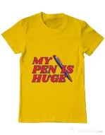Tricou ADLER barbat My pen is huge Galben