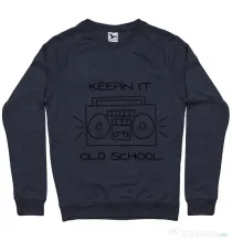 Bluza ADLER barbat Old school stereo Denim inchis